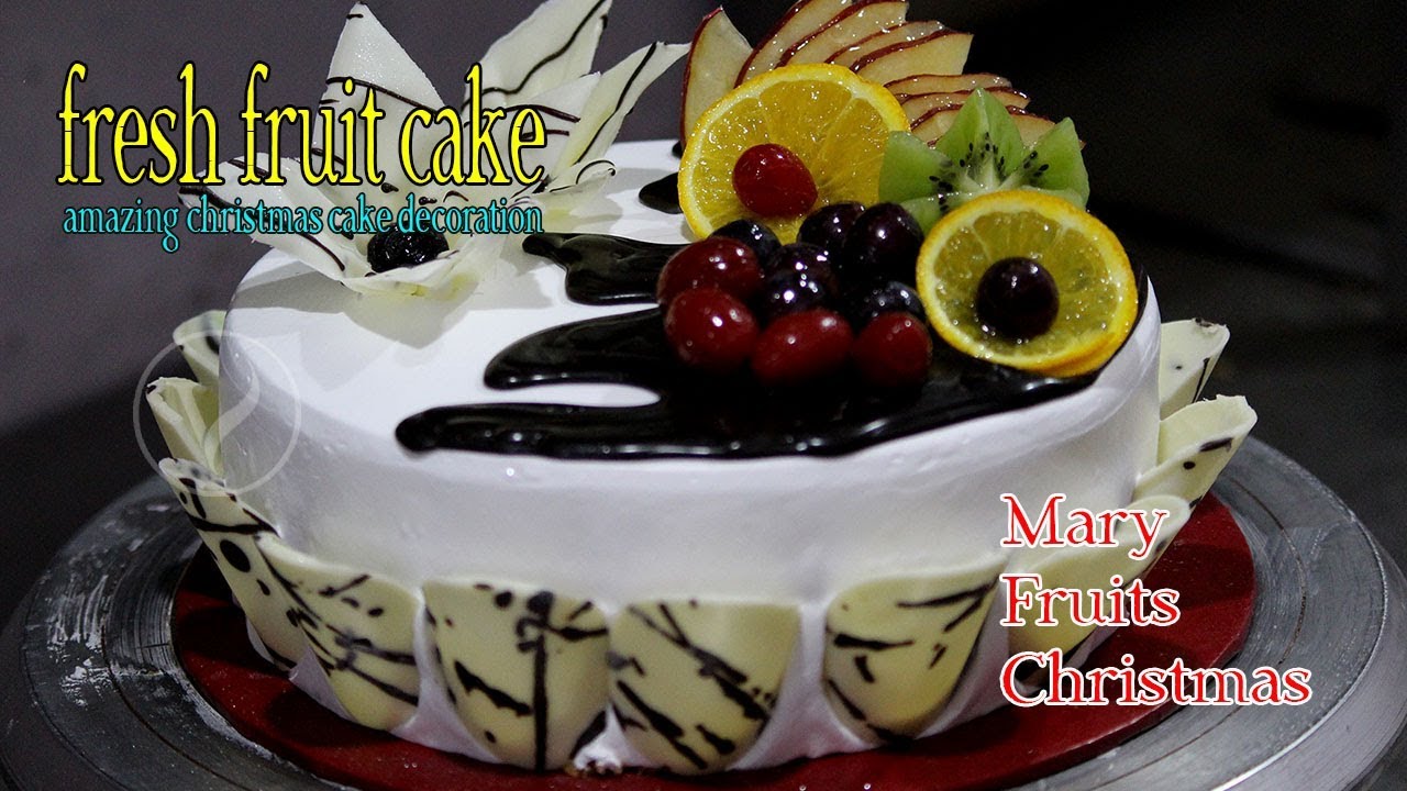 fresh fruit cake recipe | cake with fresh fruits on top | christmas cake recipes