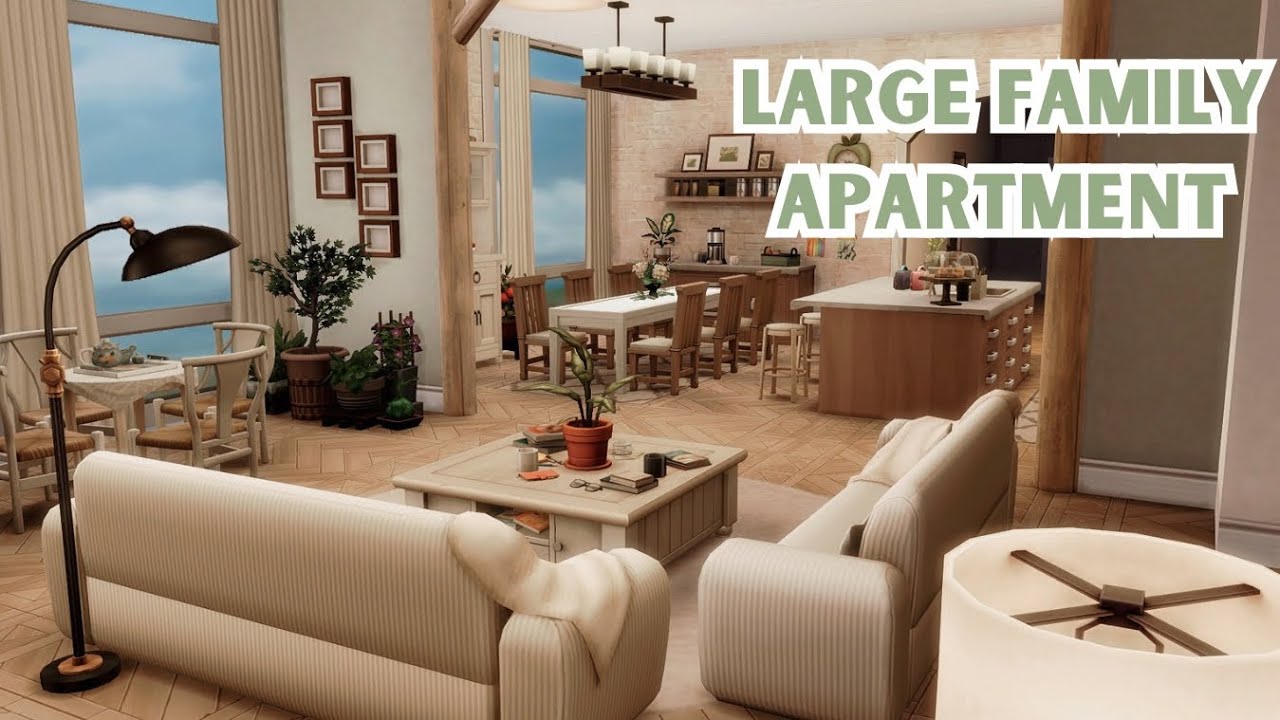 Large Family Apartment | The Sims 4 Speed Build: Apartment Renovation