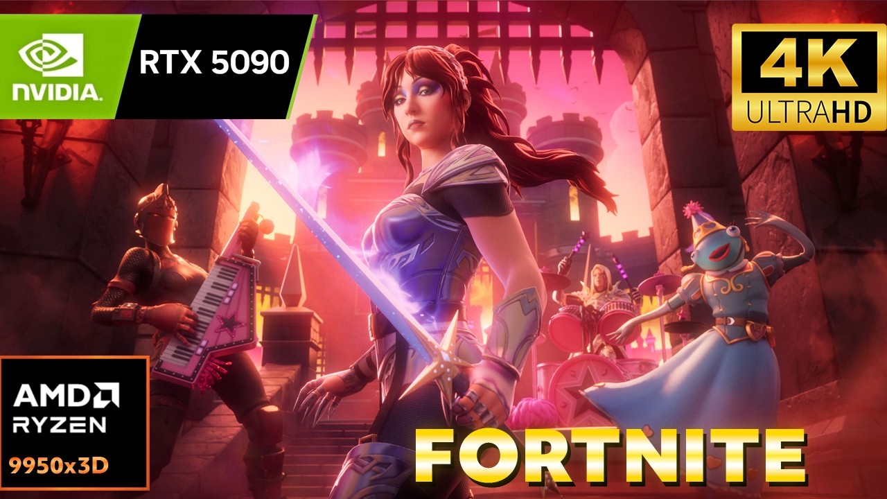 Fortnite – RTX 5090 – Ryzen 9 9950X3D | 4K Epic + Lumen + DLSS | Real Gameplay Benchmark