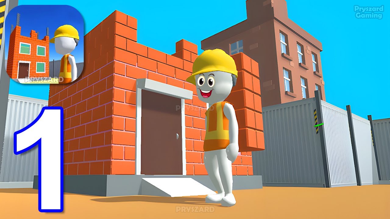 Pro Builder 3D - Gameplay Walkthrough Part 1 Building City Houses With Bricks (iOS, Android)