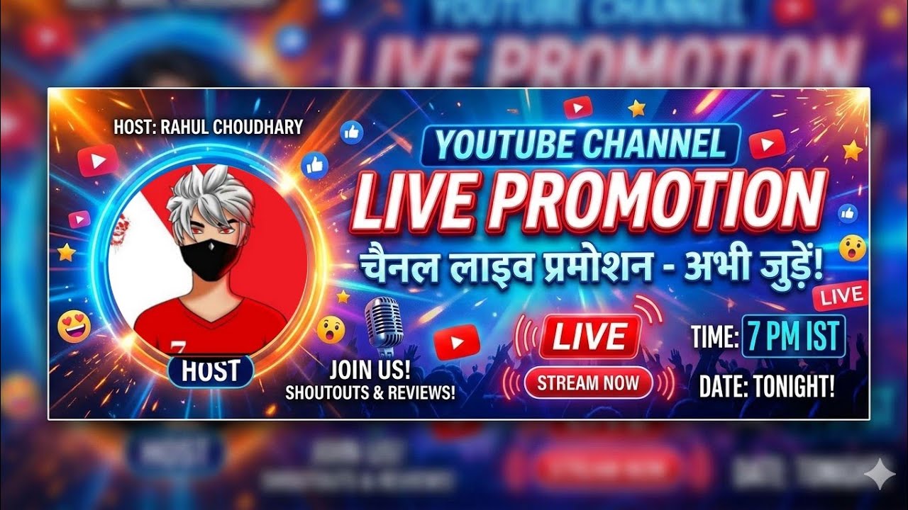 | चैनल तेजी से Grow करो7️⃣ Live Stream Promotion 🔥 | Subscribe & Support Free 💯