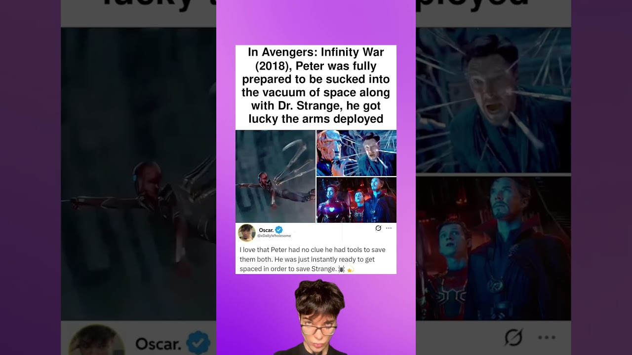 In Avengers: Infinity War (2018), Peter was fully prepared to be sucked into the vacuum of space