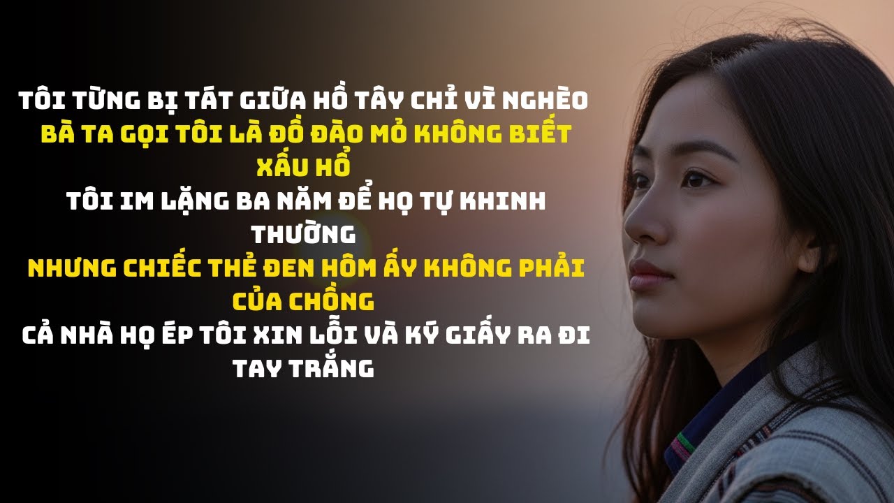 Mẹ Chồng Tát Tôi Giữa Hồ Tây Vì Nghĩ Tôi Đào Mỏ Cho Đến Ngày Bà Biết Tôi Là Chủ Thật