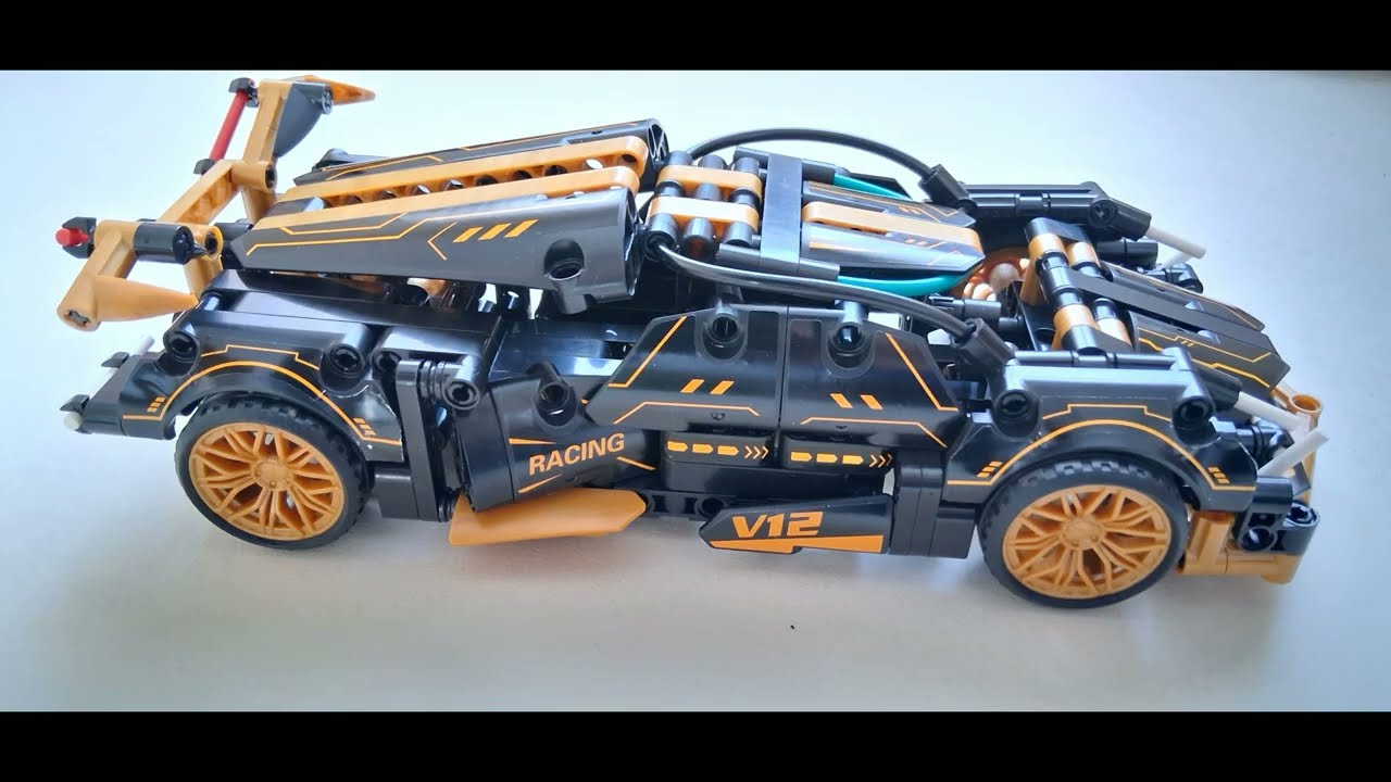 Обзор модели гоночного автомобиля Temu V12 (в стиле LEGO)