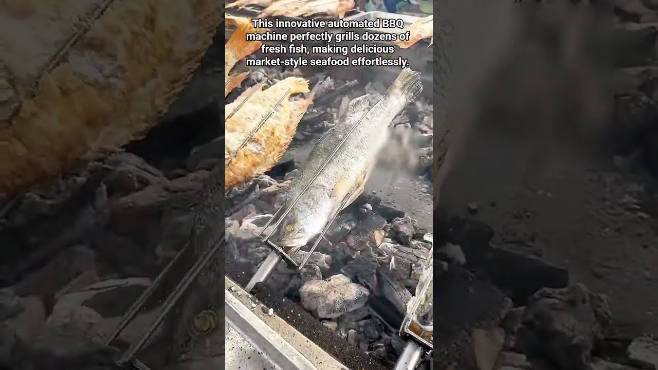 Automated Fish BBQ: Perfectly Grilled, Effortlessly Delicious.