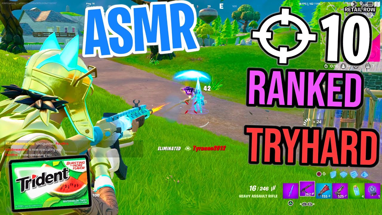 ASMR Gaming 🤩 Fortnite OG Ranked Tryhard! Relaxing Gum Chewing 🎮🎧 Controller Sounds + Whispering 💤