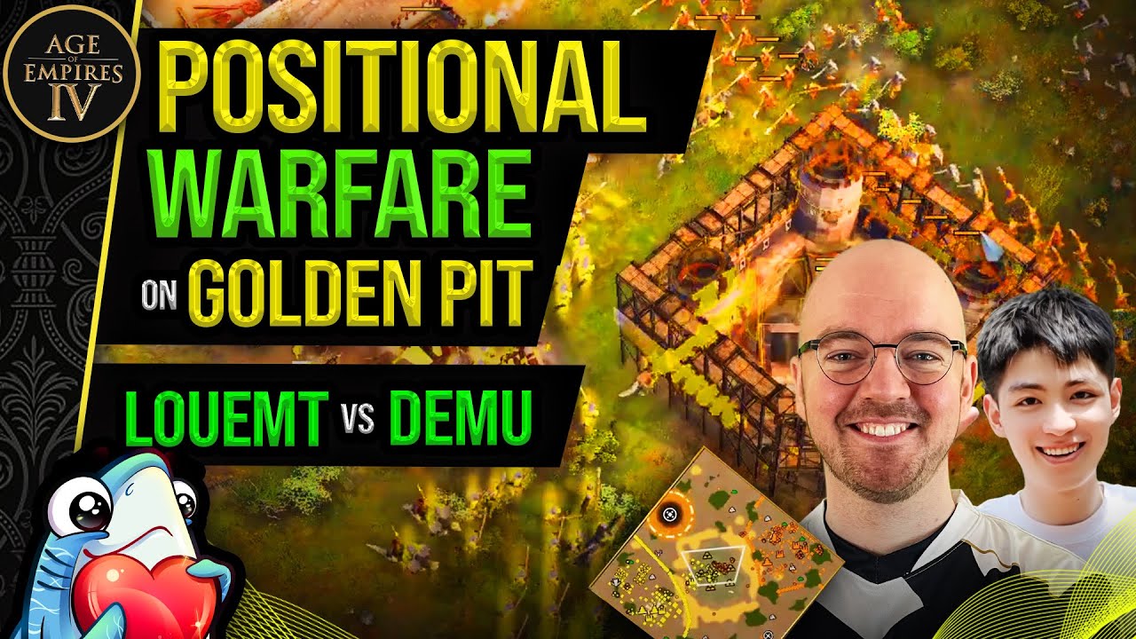 DeMu vs loueMT - Positional Warfare on Golden Pit - AoE4 Highlight Games #39