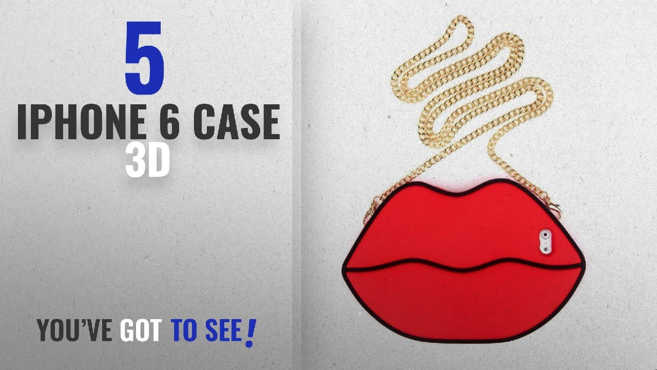Top 5 IPhone 6 Case 3D [2018 Best Sellers]: iPhone 6 6S Case Red Lips with Crossbody Metal Chain