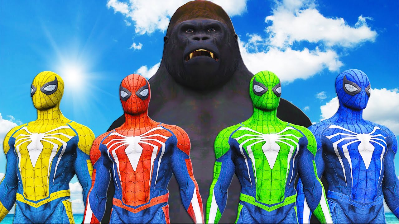 team spider-man ps4 vs king kong - эпическая битва