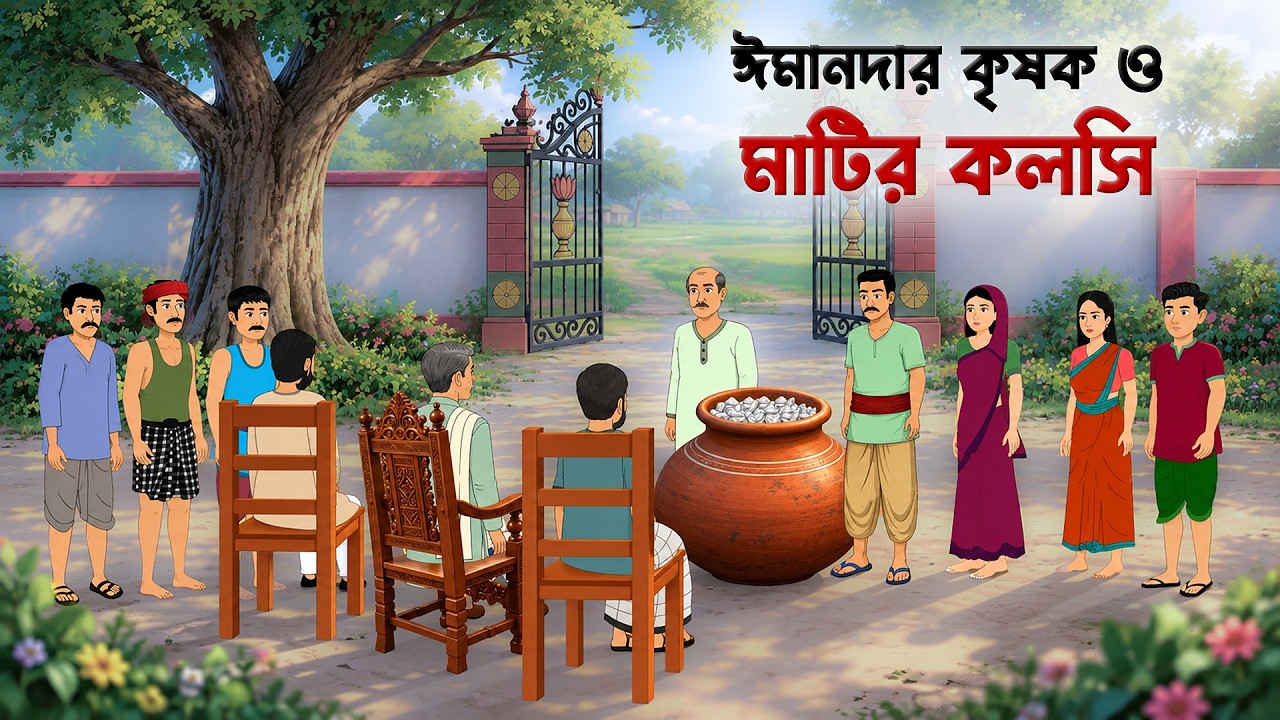 ঈমানদার কৃষক ও মাটির কলসি | Bengali Animated Village Story | Bangla Cartoon Golpo