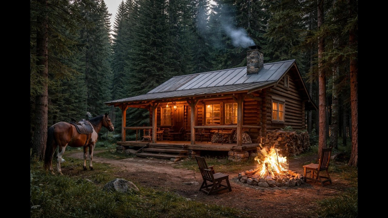 Relax by the fire outside the cabin