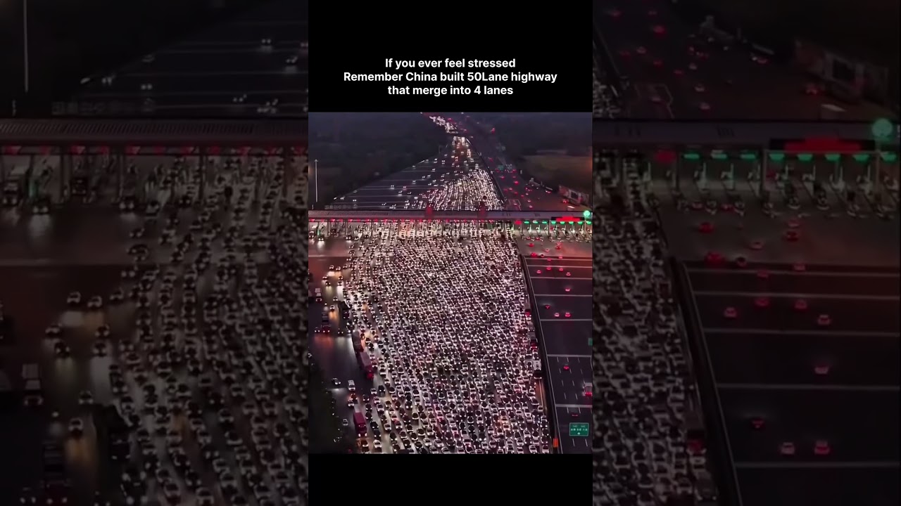How Highway Bottlenecks Work: Traffic Funnel Logic 🤯🔥 #shorts