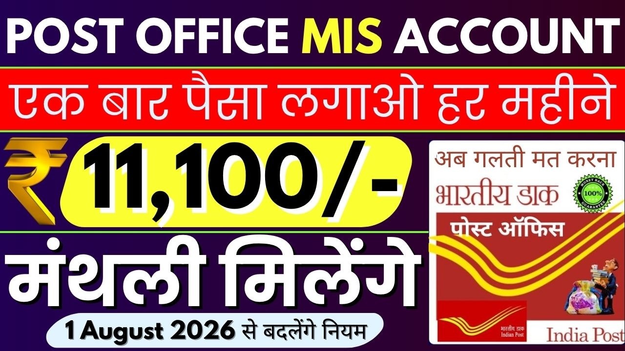 Post Office Monthly Income Scheme | Monthly Interest Payout Scheme | MIS Account Interest Rates