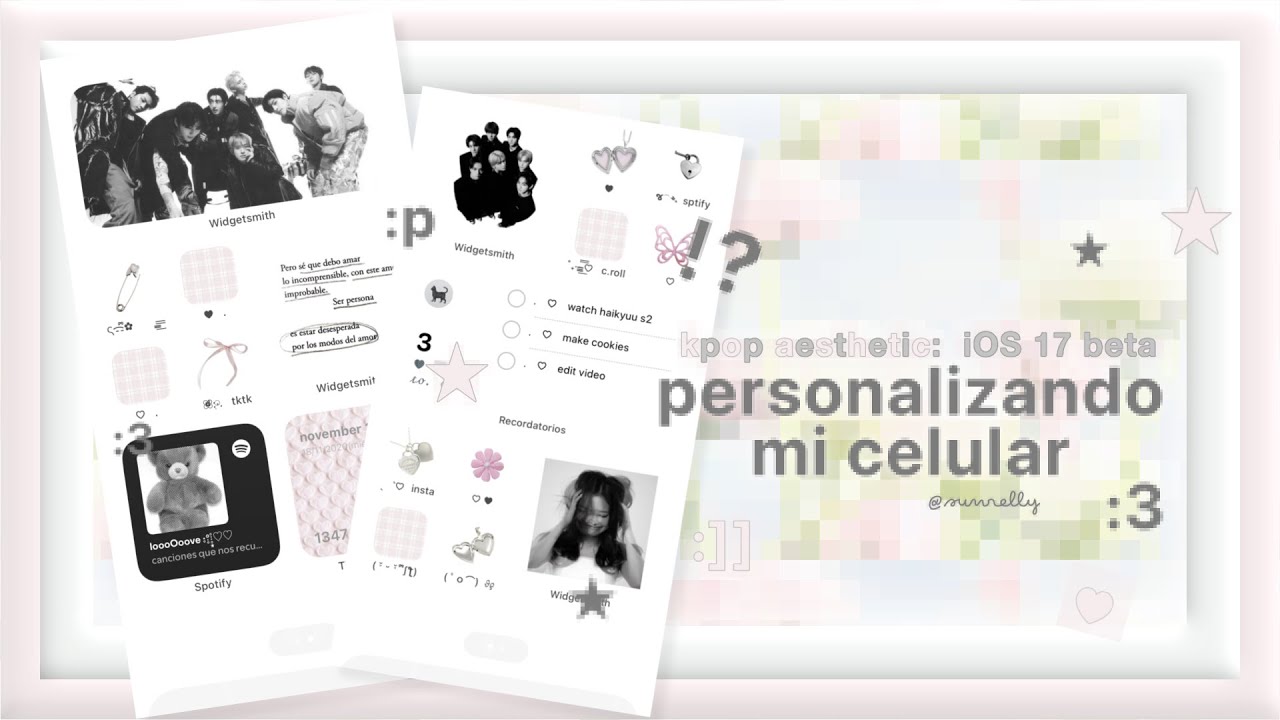 &hearts;︎     ?!    decora  tu  celular  aesthetic  kpop    ( iOS 17 ver. )     |   @sunrelly
