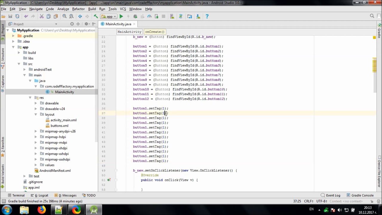 Develop simple Repeat game in Android Studio