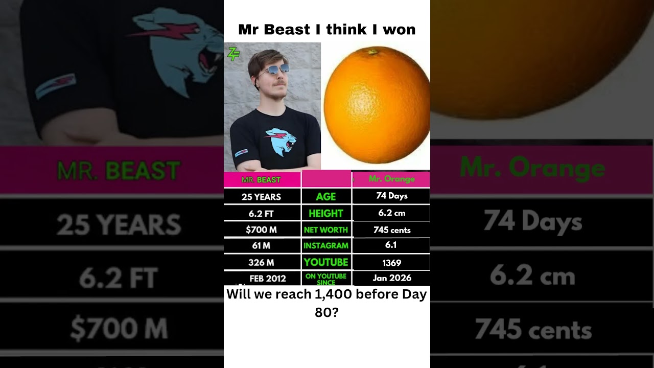 1,369 Subscribers in 74 Days&hellip; Only 31 Away From 1,400 🍊