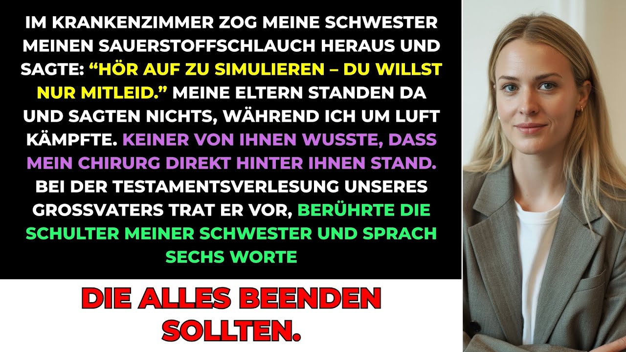 Meine Schwester Riss Wegen "Vorgetäuschter Krankheit" Den Schlauch – Doch Beim Testament...