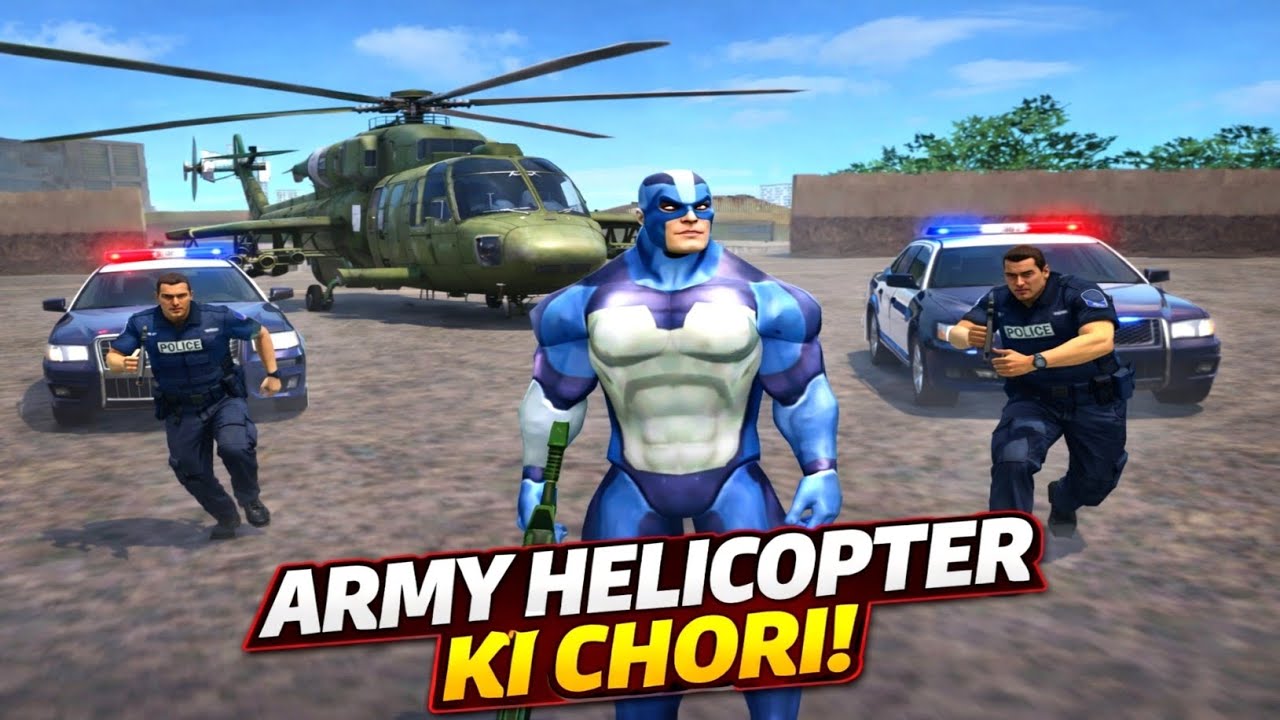Rope hero vice town mein army helicopter ki chori 😳 