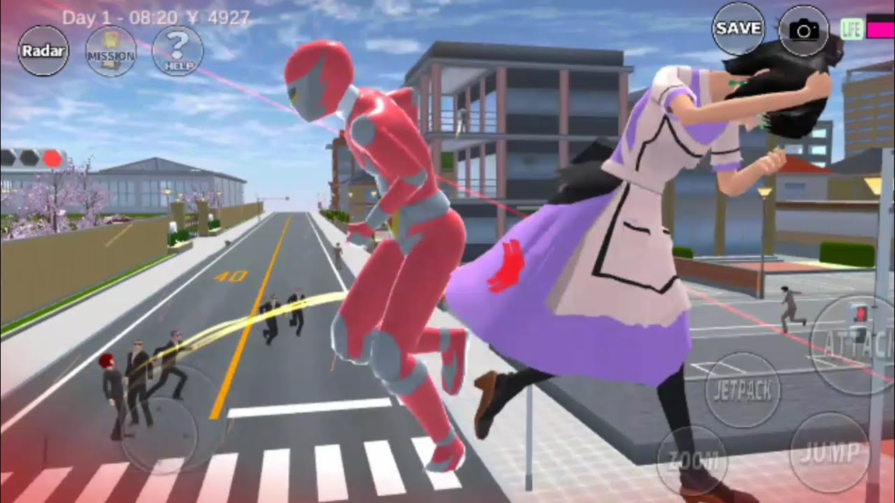 Pawer rengger merah di tembaki habis habisan#sakuraschoolsimulator 