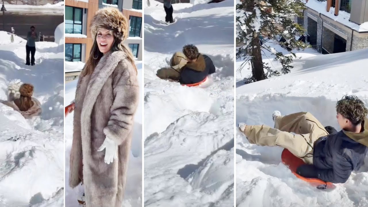 King Ferran & Andrea Espada Sliding in Snow 