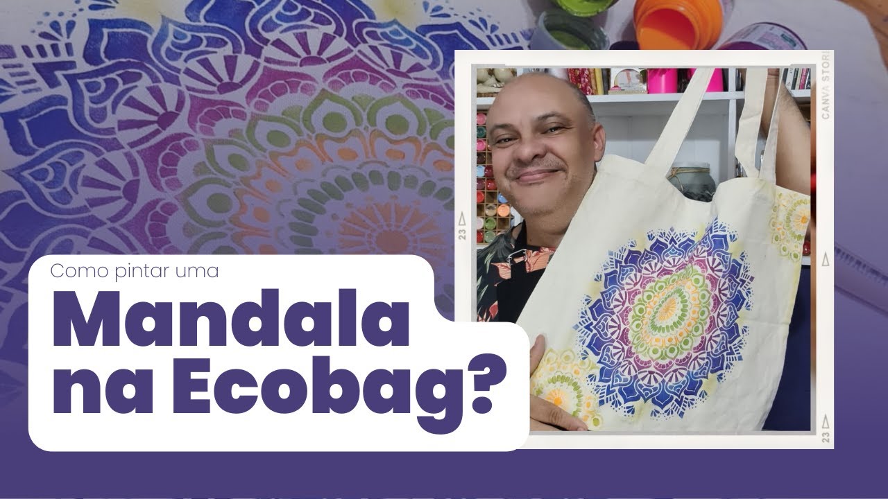 Como pintar uma mandala na Ecobag? | juari souza | pintura em tecido