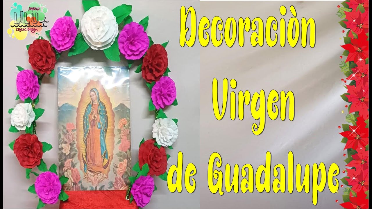 Guia de flores de papel para la VIRGEN DE GUADALUPE / Arco de flores / 12 de diciembre