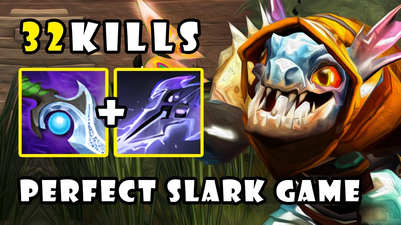 WTF Slark Insane Plays in 1MIN = 1KILL with 32kills in 29MIN GAME | Dota 2 Gameplay 7.40