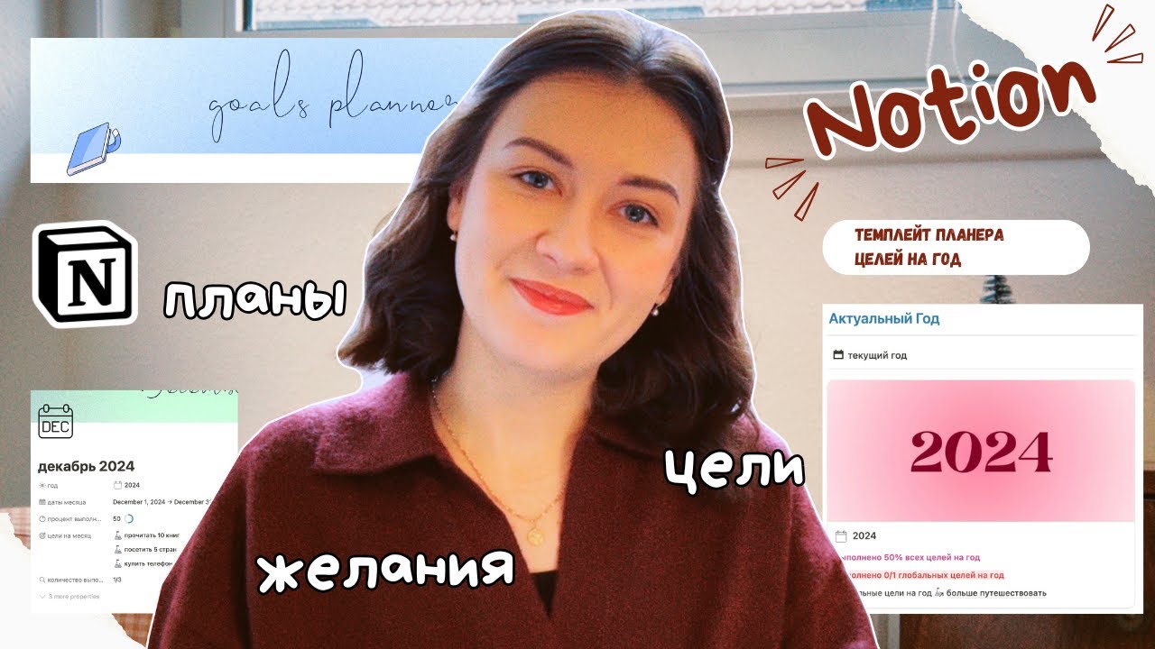 Notion темплейт | шаблон планера на год | как достичь поставленных целей