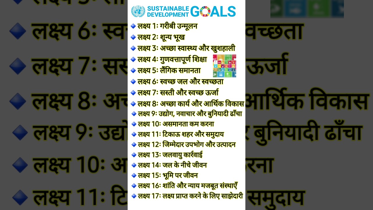 🎯SDG goals: 17 goals of SDG for all upcoming Exams #sdgs #shorts