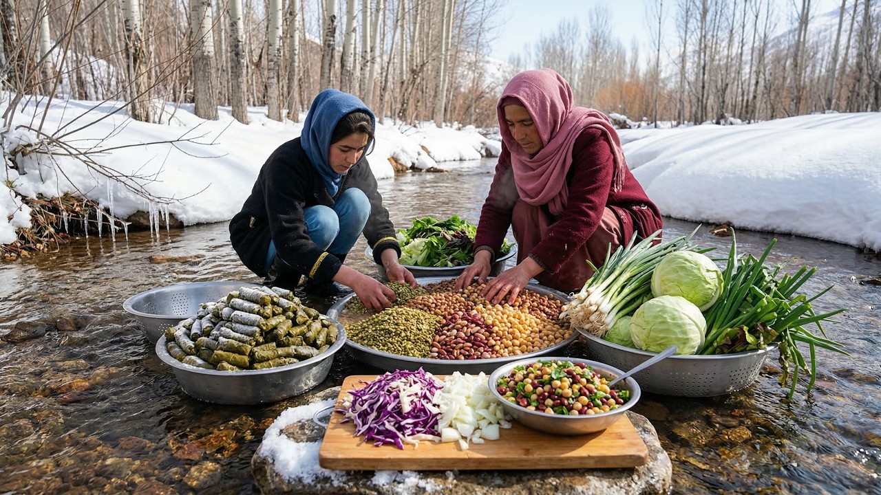 - 40 C° in Afghanistan | Village Family Cooking in Extreme Winter Weather | Cooking in Deep Snow