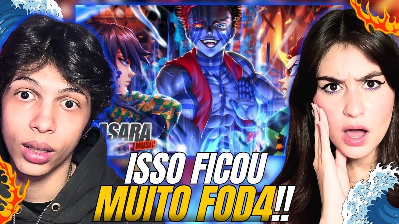Akaza VS. Tanjiro e Tomioka | Castelo Infinito (Demon Slayer) | Basara - REACT VT E LELE