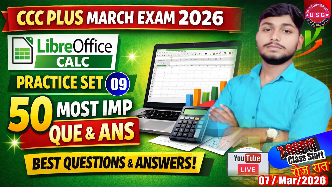 CCC Plus March Exam 2026 | Practice Set 09 | March 2026 CCC Plus | LibreOffice Top 50 Questions
