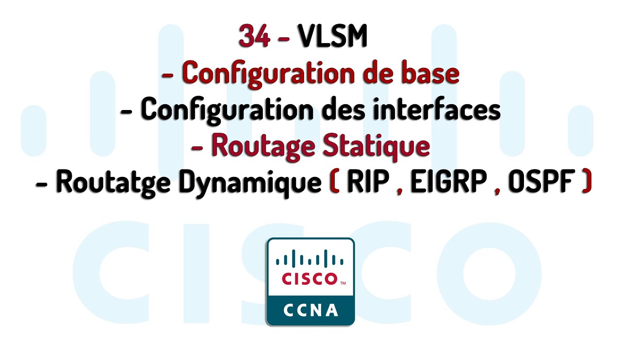 34 - Un rappel (VLSM et Configuration de base et routage statique, dynamique)