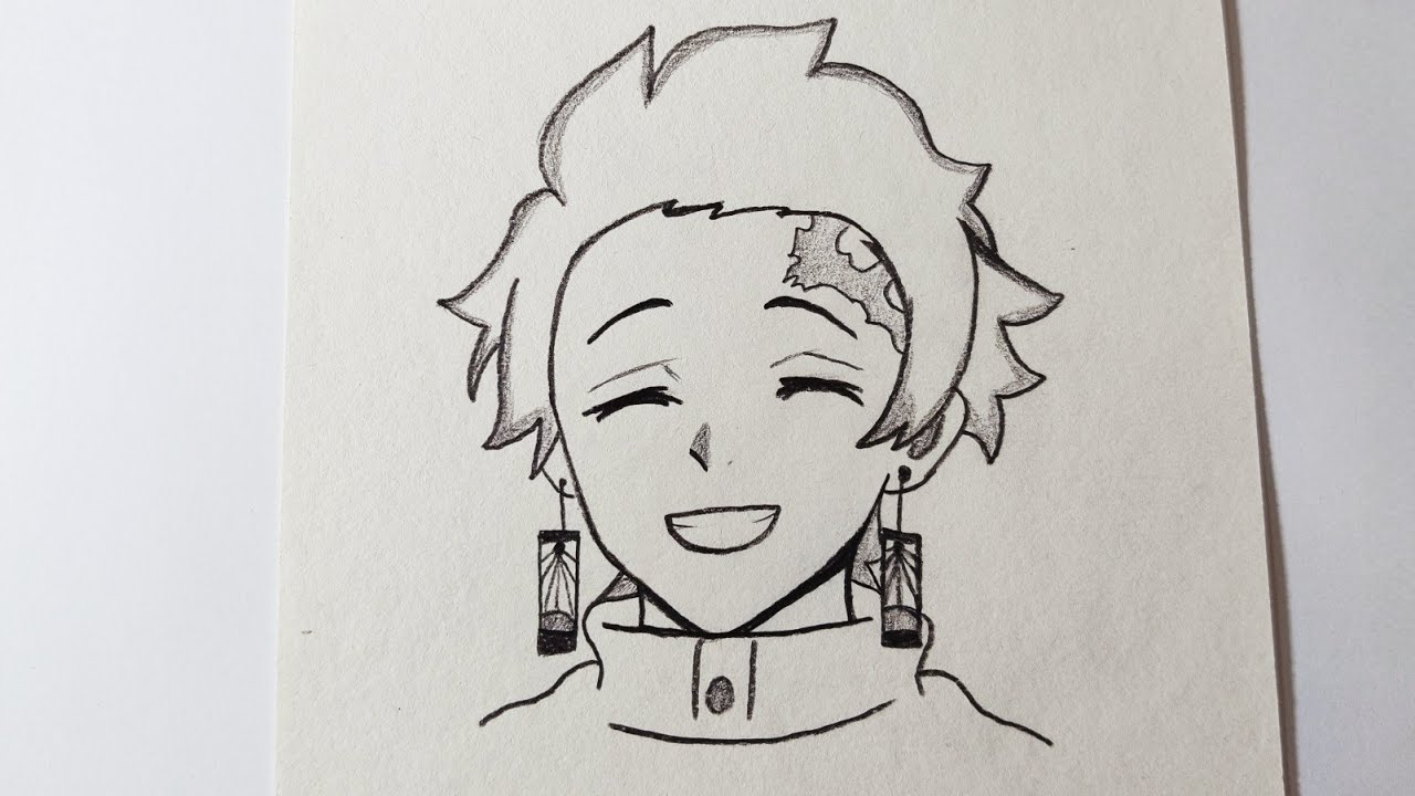 رسم تانجيرو من انمي قاتل الشياطين / رسم سهل
