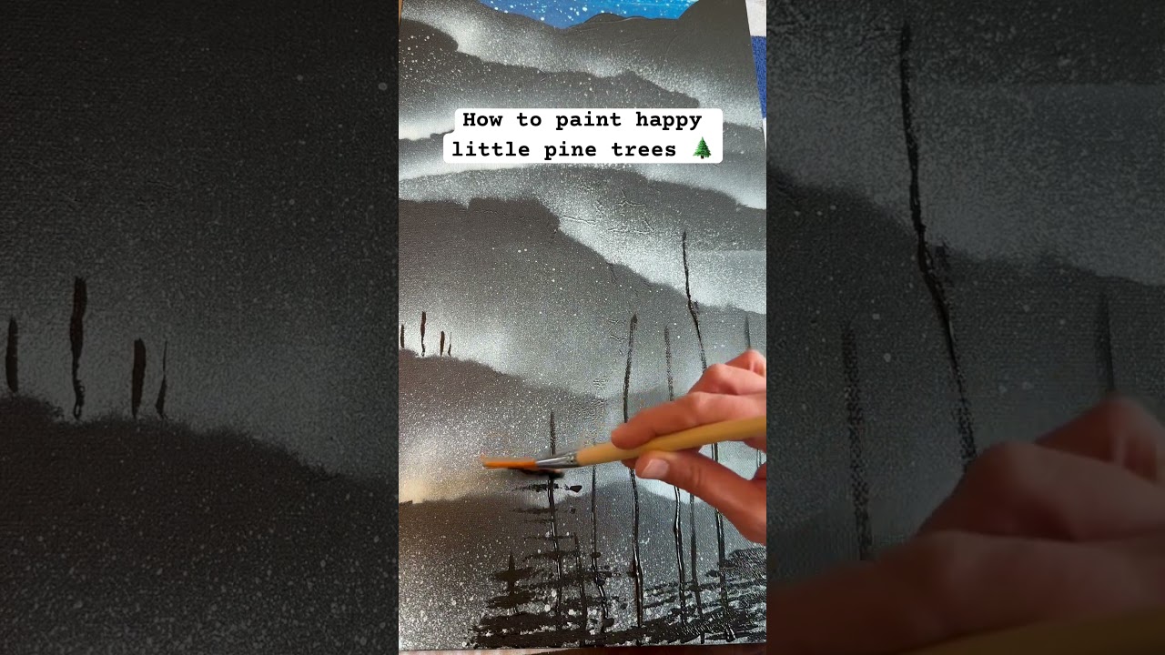 How to paint pine trees! #shorts #painting #art