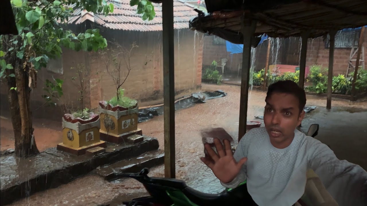 कोकणात वादळ वारा आणि मुसळधार पाऊस 🌧️ | Heavy rain in Konkan 