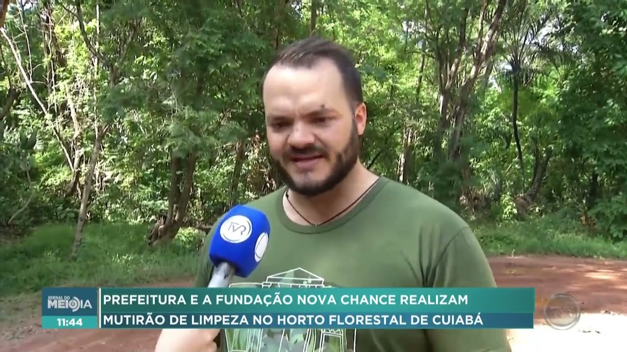 Prefeitura e a Fundação Nova Chance realizam mutirão de limpeza no Horto Florestal de Cuiabá