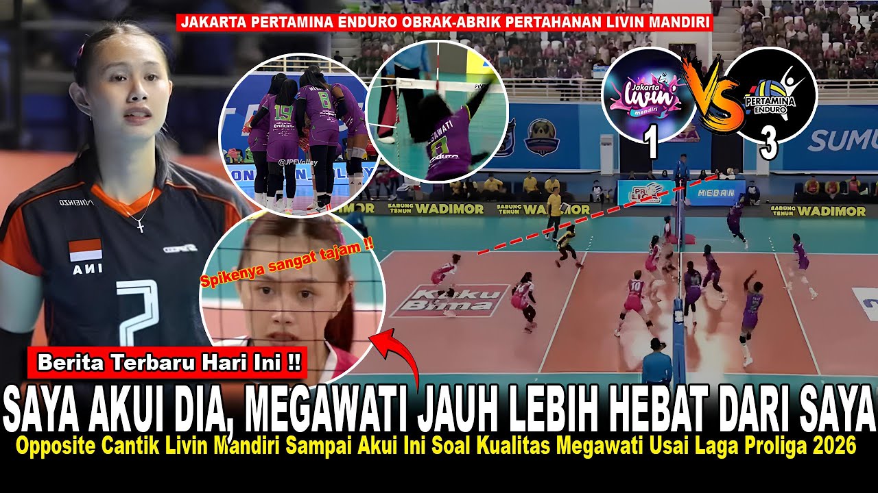 RESPECT DARI LAWAN‼️Aksi Brutal MEGAWATI Buat Opposite Cantik Livin, Syelomitha.W SAMPAI Akui Ini !!