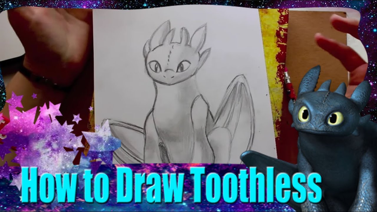 How to Draw TOOTHLESS from Dreamwork's How to Train Your Dragon - @dramaticparrot