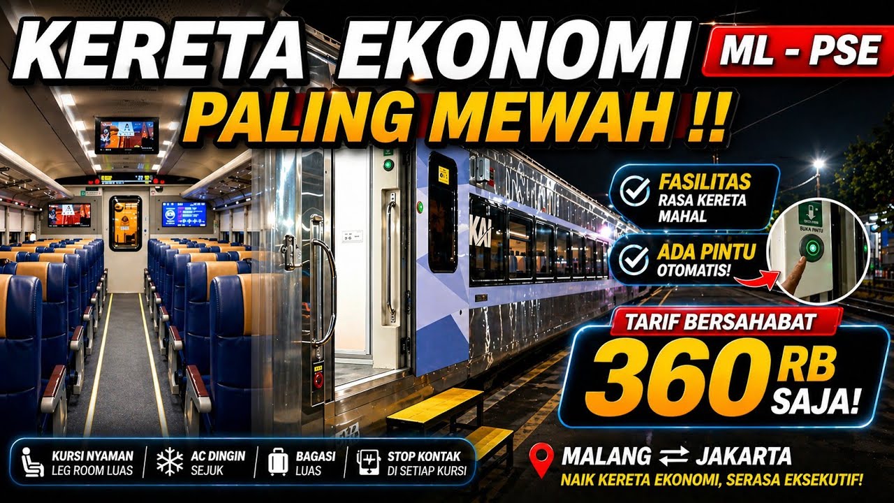 KERETA PALING WORTH IT & BANYAK DIMINATI‼️Naik KA Majapahit Ekonomi New Generation Malang - Jakarta
