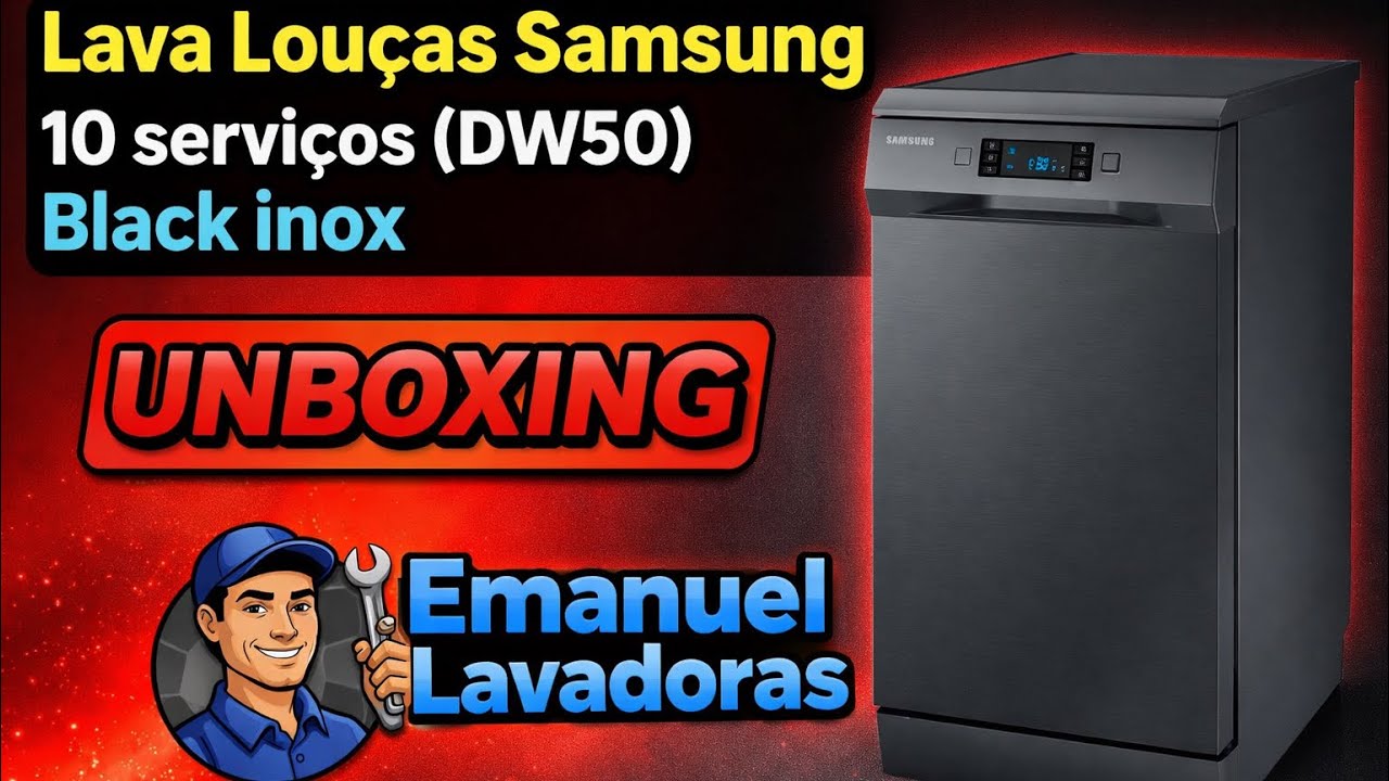 #unboxing nova aquisição! Lava louças Samsung 10 serviços black inox (DW50D) ￼