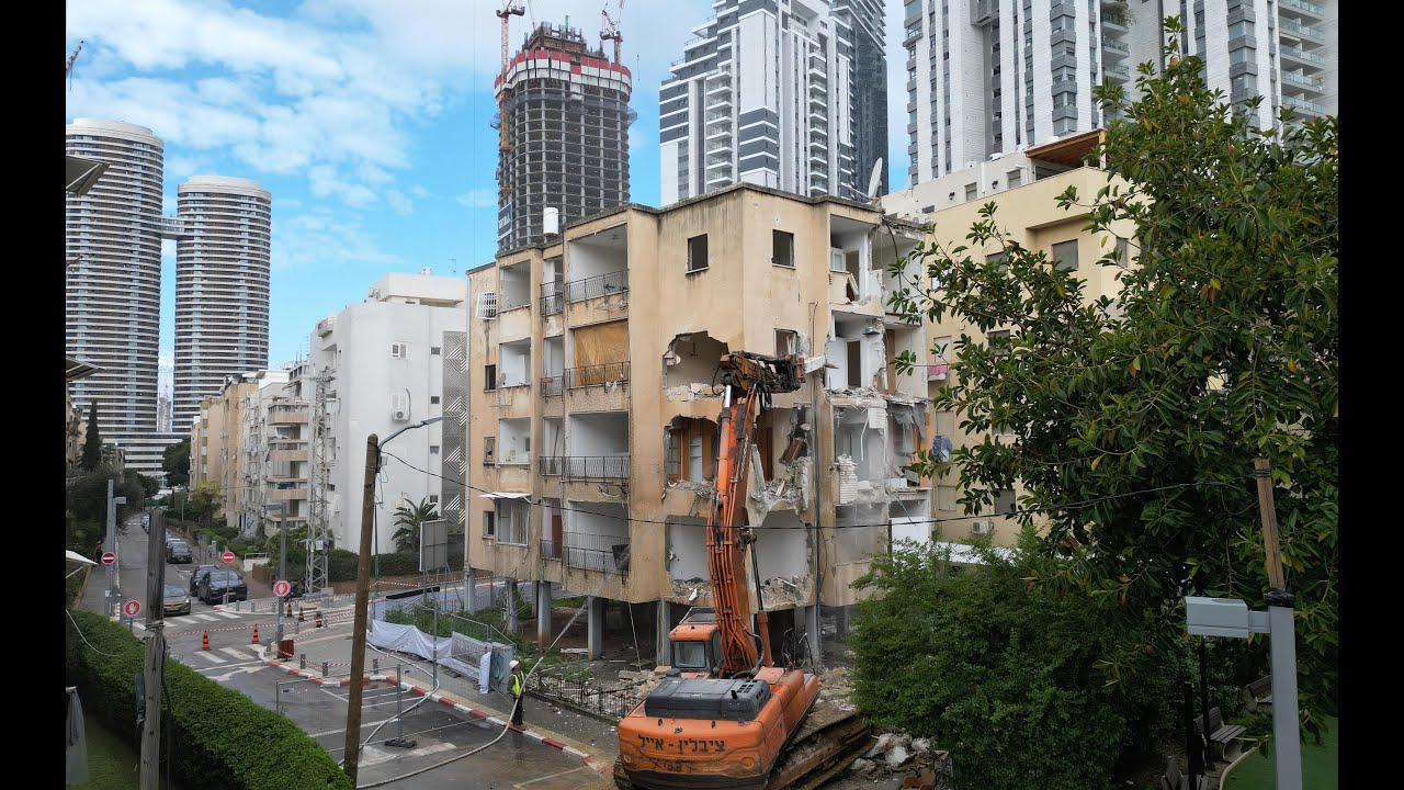 גרופית בונה טל מהנדסים  הריסת בניין זימן יוסף 24  תל אביב צילום חכם - רמי חכם