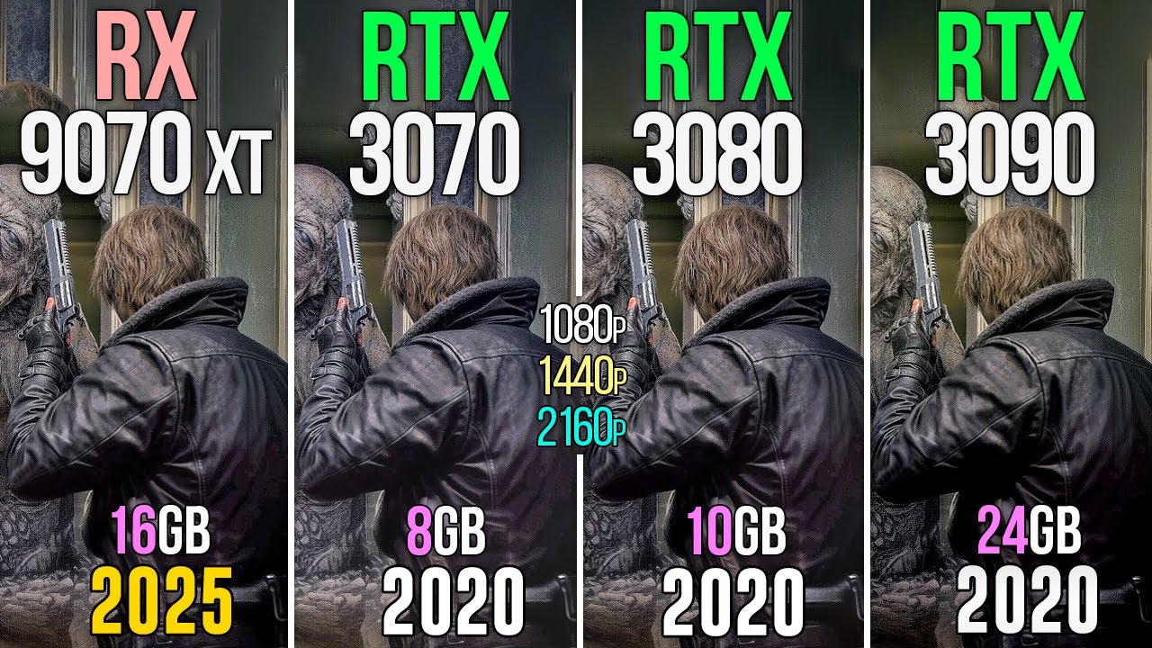 RX 9070 XT vs RTX 3070 vs RTX 3080 vs RTX 3090 - Test in 20 Games & Performance