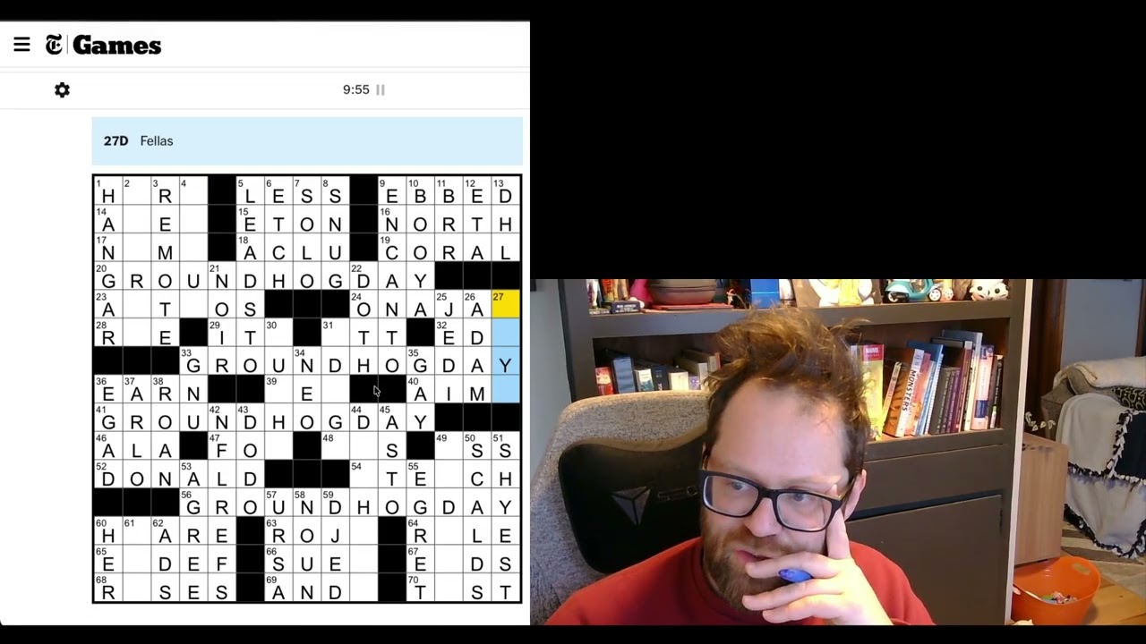 Groundhog Day Shorty!  All Downs (NYT Monday 2-2-26)