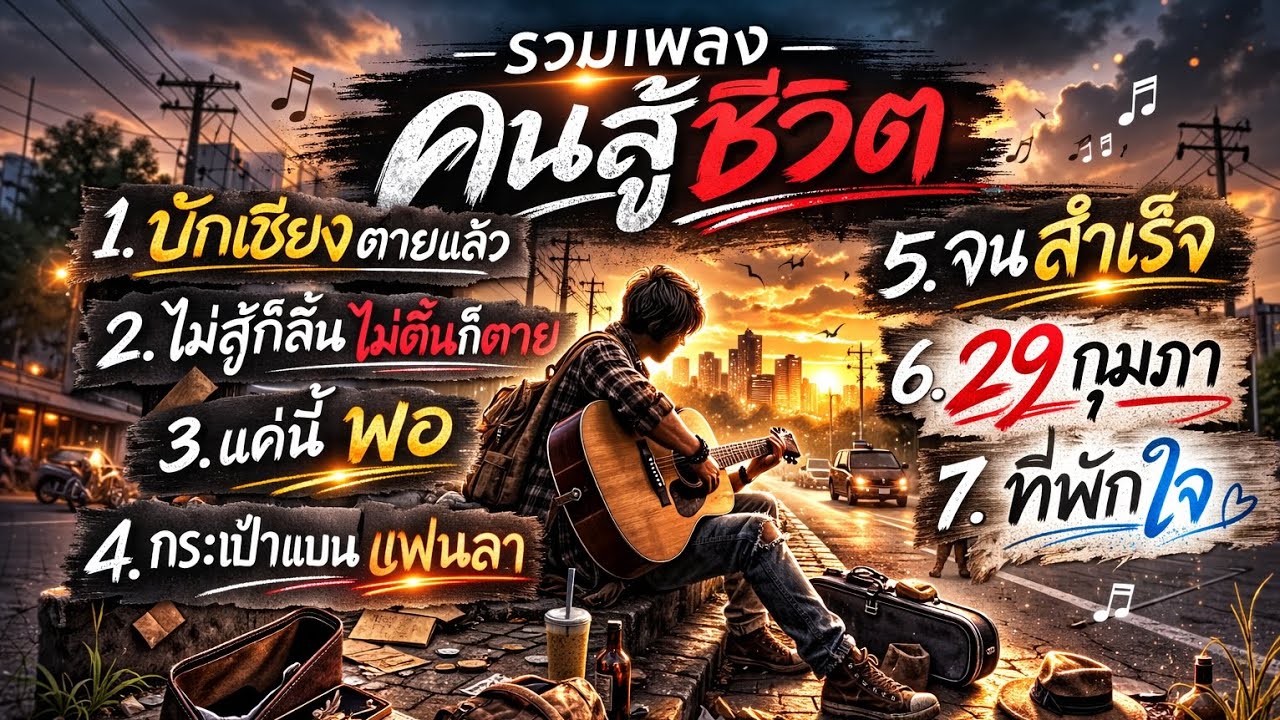 รวมเพลงคนสู้ชีวิต | ฟังยาวๆ ให้กำลังใจ | ไม่สู้ก็สิ้น ไม่ดิ้นก็ตาย | บักเซียงตายแล้ว |