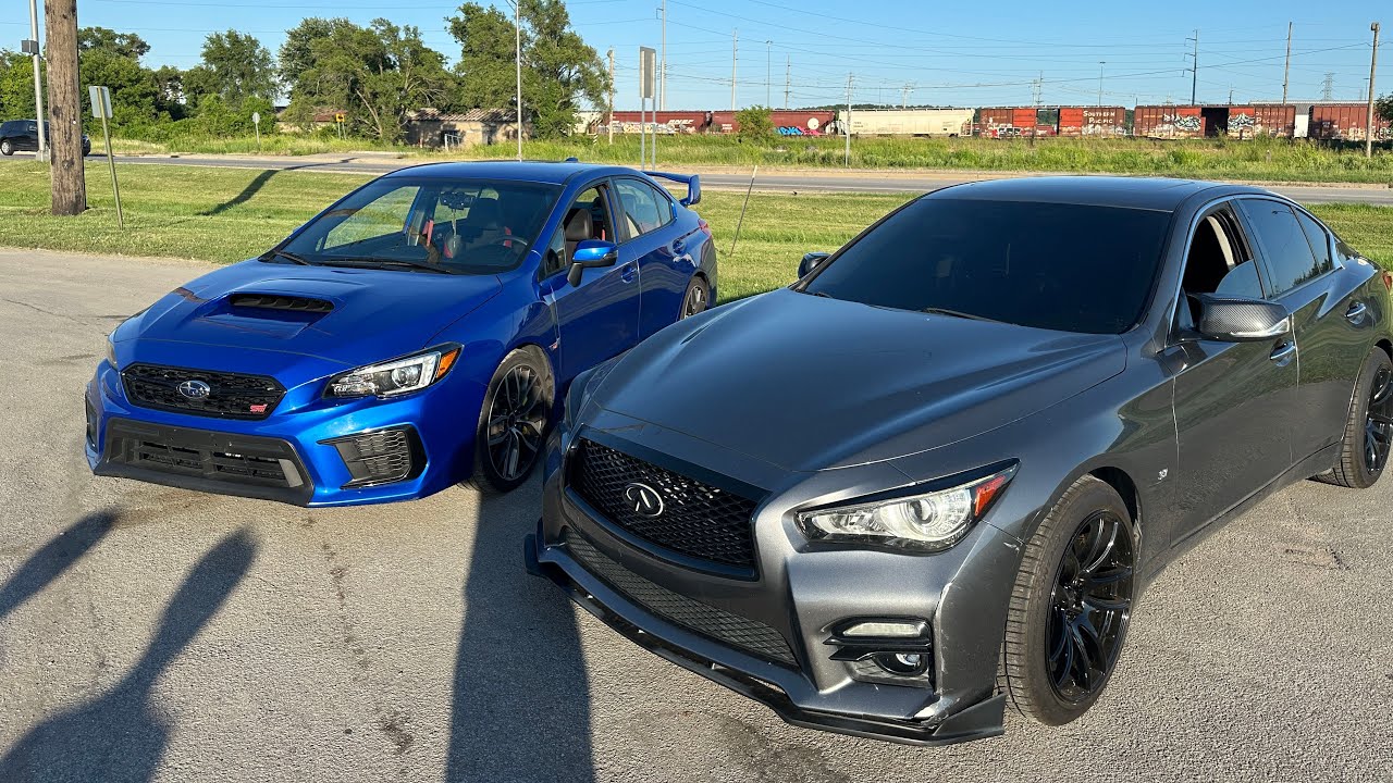 Infiniti Q50 против Subaru WRX STI | Гонка от первого лица