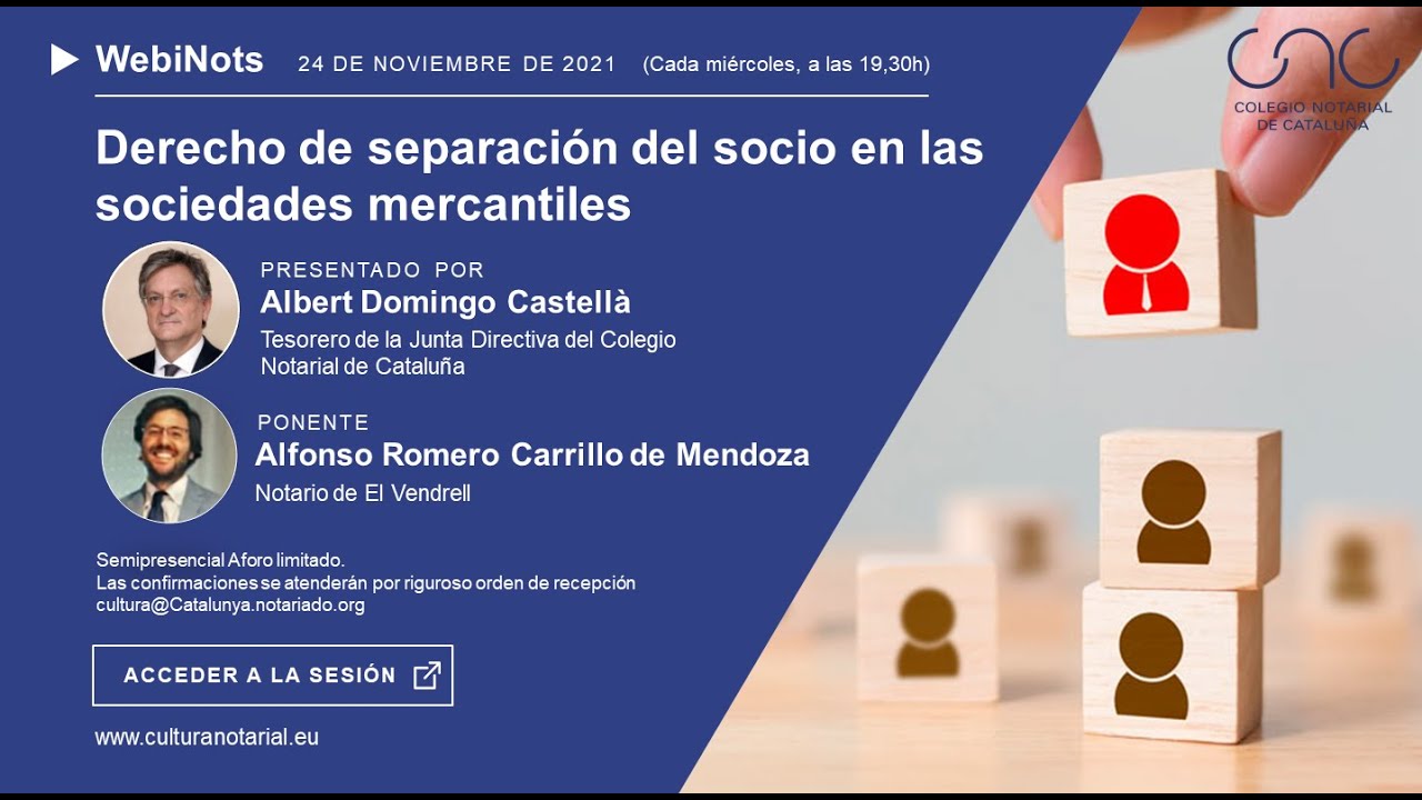 WebiNot 31 - Derecho de separaci&oacute;n del socio en las sociedades mercantiles