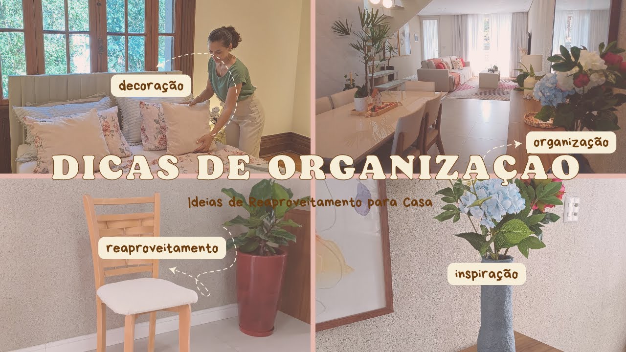 Como Manter sua Casa Organizada de Maneira Rápida, Cadeira e Vaso Reciclado | Carla Oliveira