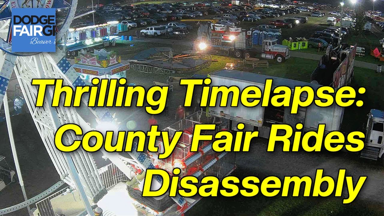 Thrilling Timelapse: County Fair Rides Disassembly