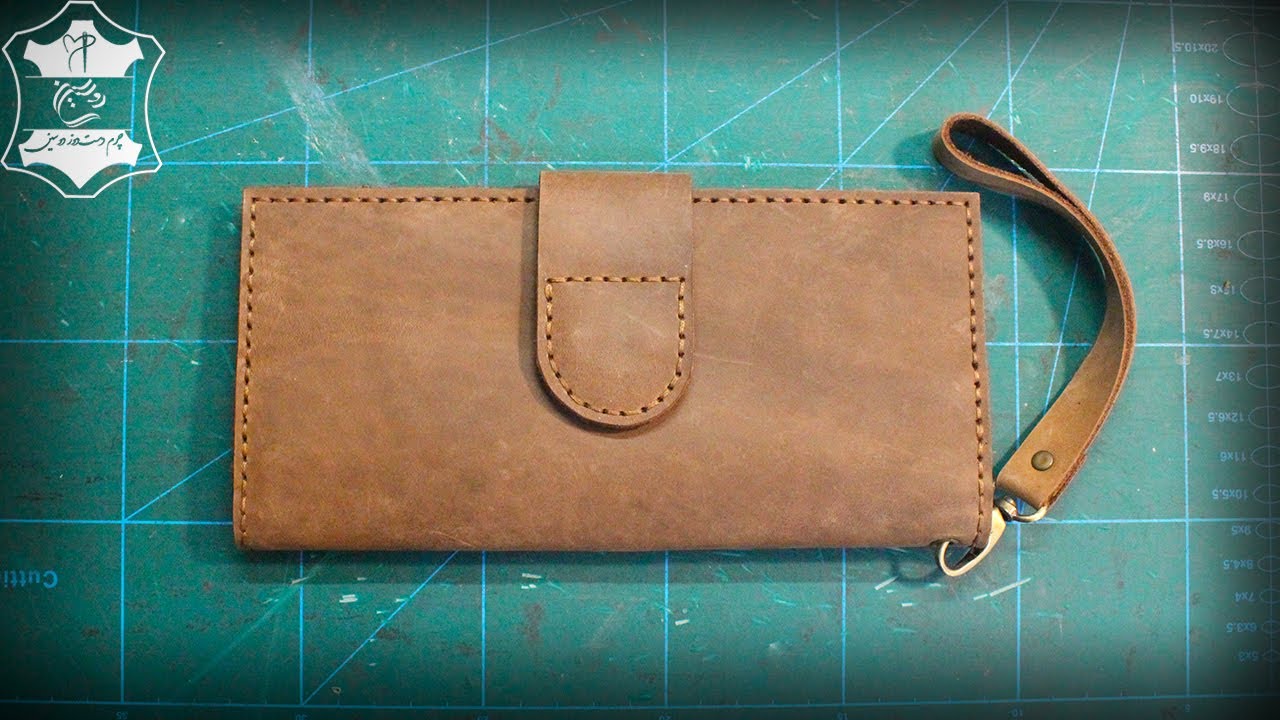 اموزش دوخت کیف پول چرم , making leather wallet